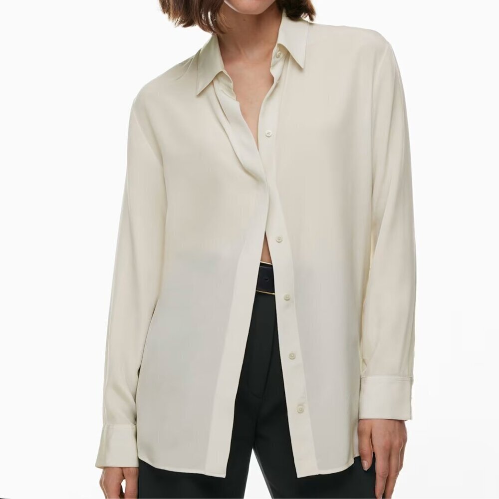 Babaton Artizia Academy Silk Button Up Blouse Top in Cream S $158 - Picture 2 of 10